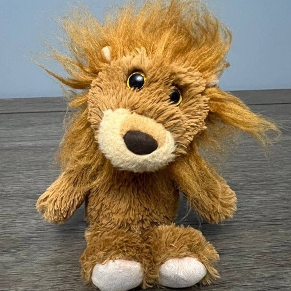 Ty Pluffies Leon the Lion Plush Stuffed Animal Toy Golden Brown Shaggy Mane 2004
